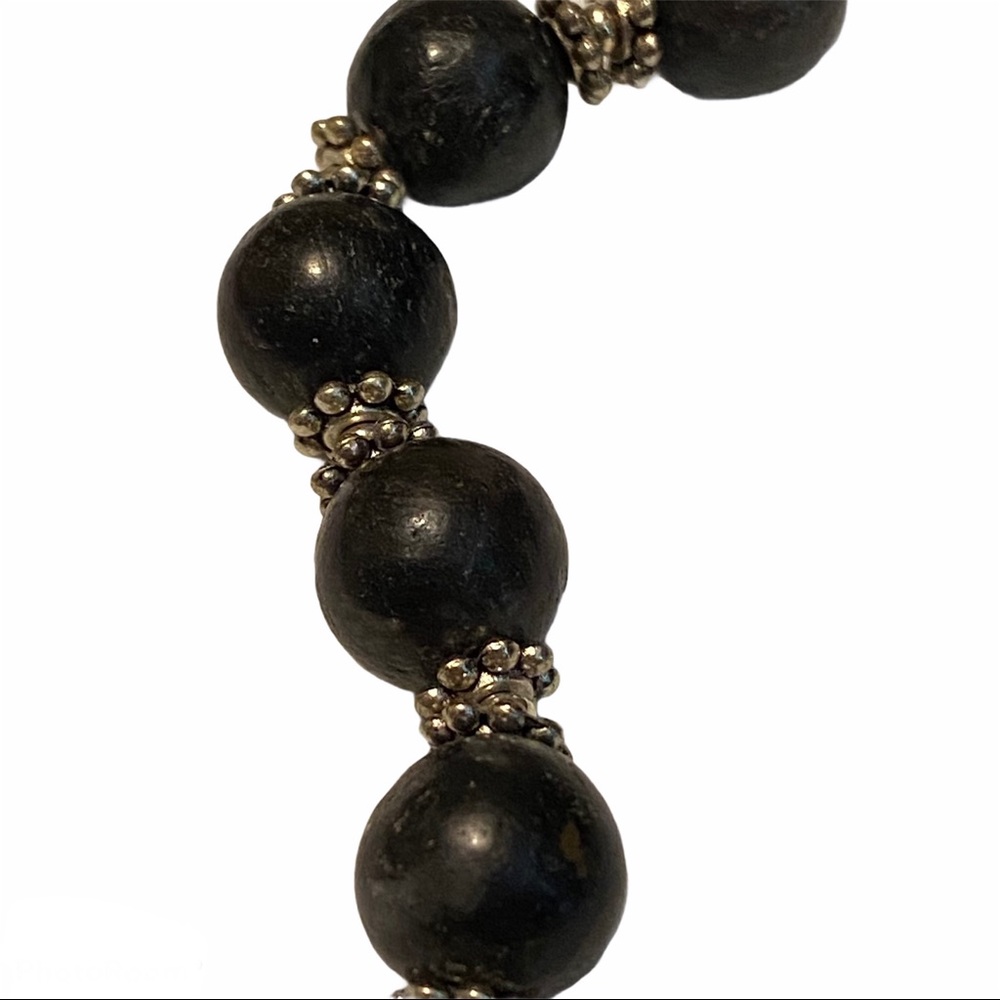 Hand Crafted Amphibolite Bracelet Black Stone Natural Toggle Jewelry Chunky - Picture 4 of 7